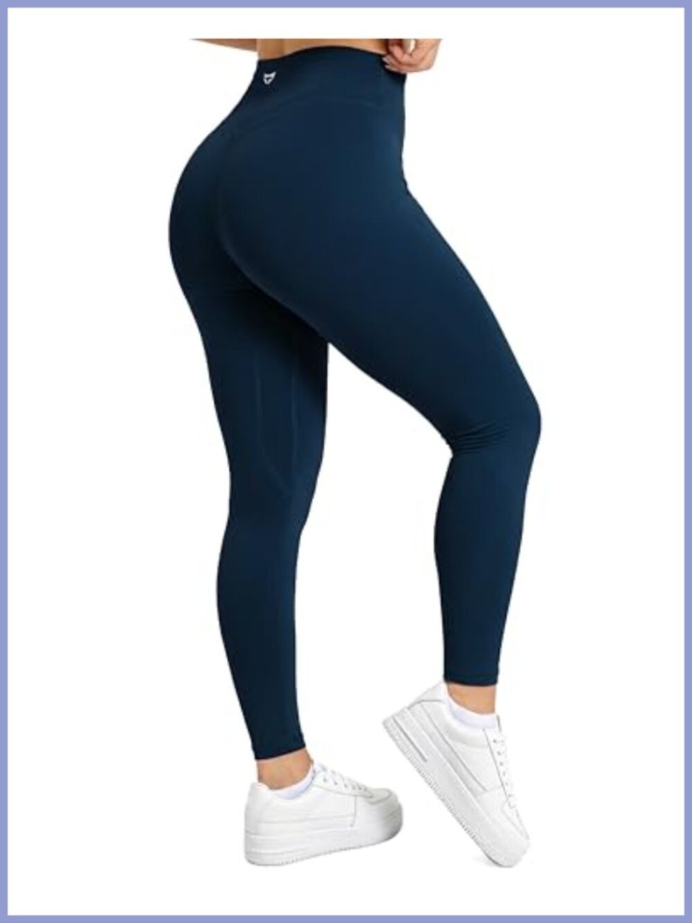 Women's Yoga Leggings No Front Seam 7/8 Length High Waisted Workout Pants